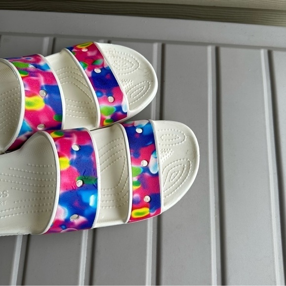 Crocs Solarized Tie Dye Double Strap Slide Sandals Size 9 Men’s, 11 Women’s - Picture 7 of 10